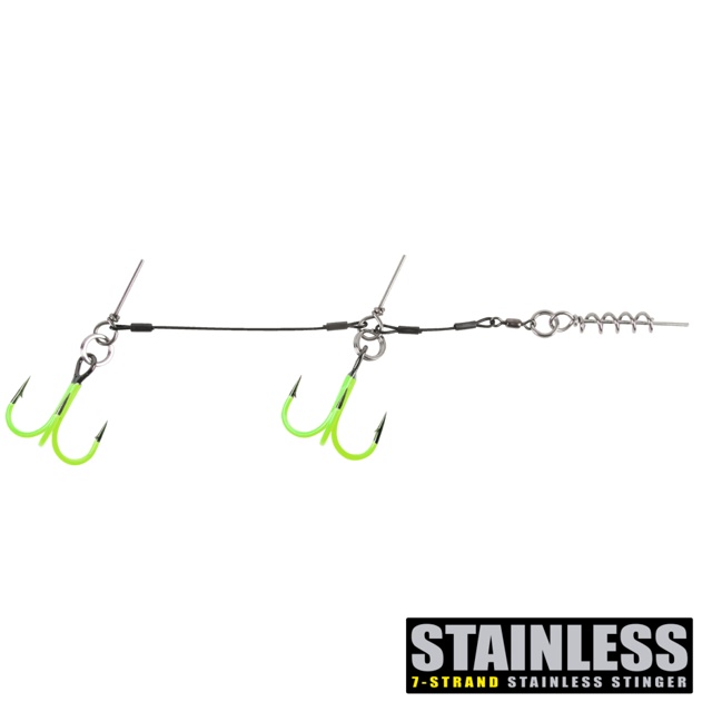 CWC PRO UV Chartreuse Stinger, SS 100lb Original Tandem 2/0