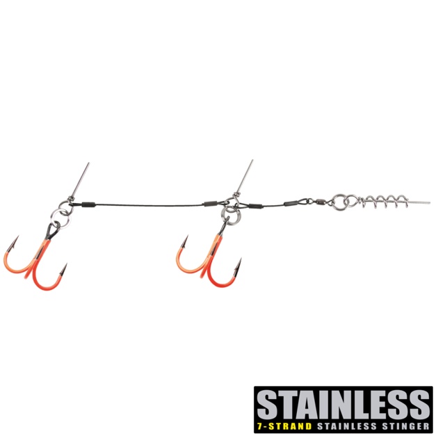 CWC PRO UV Orange Stinger, SS 100lb Original Tandem 2/0