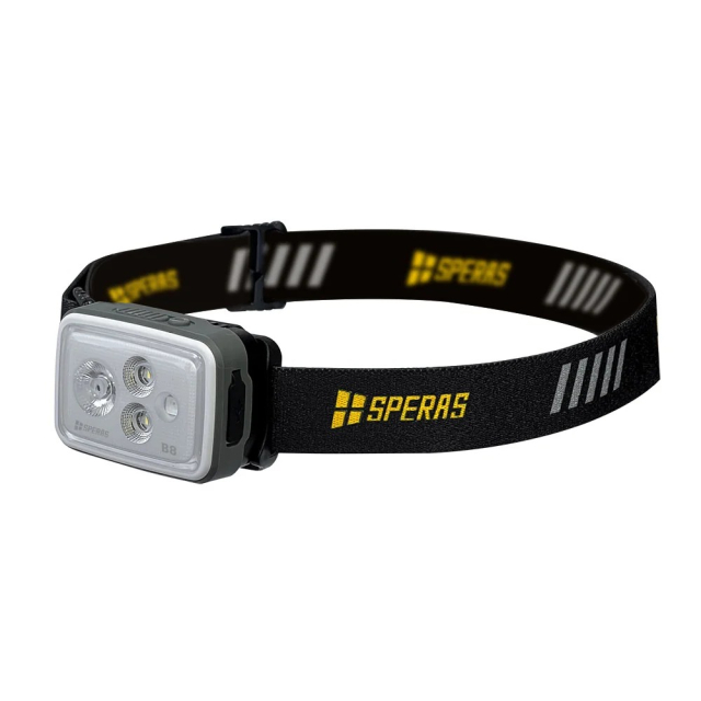 Speras B8 oppladbar hodelykt | 700 lumen 75m rekkevidde