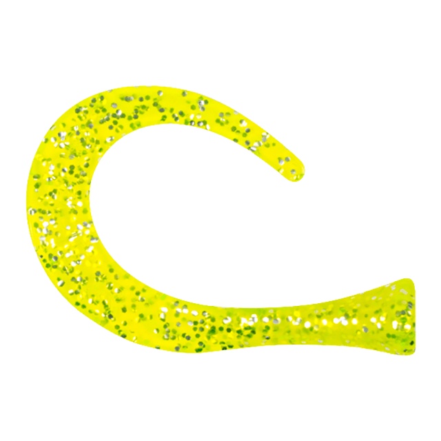 Guppie Tail DS, 3 curly - Green/Gold Glitter