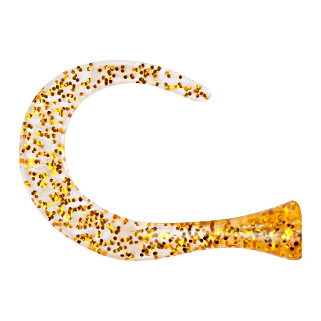 Guppie Tail DS, 3 curly - Gold/Gold Glitter