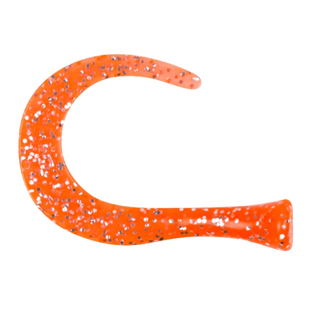 Guppie Tail DS, 3 curly - Orange/Gold Glitter