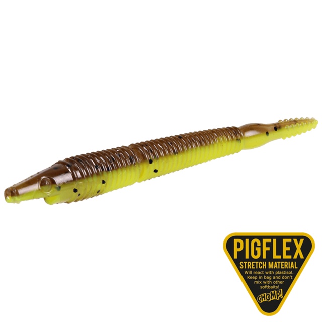 Pigster Crawler, 10cm, 3,3g - Brown Chartreuse Flake - 4pcs