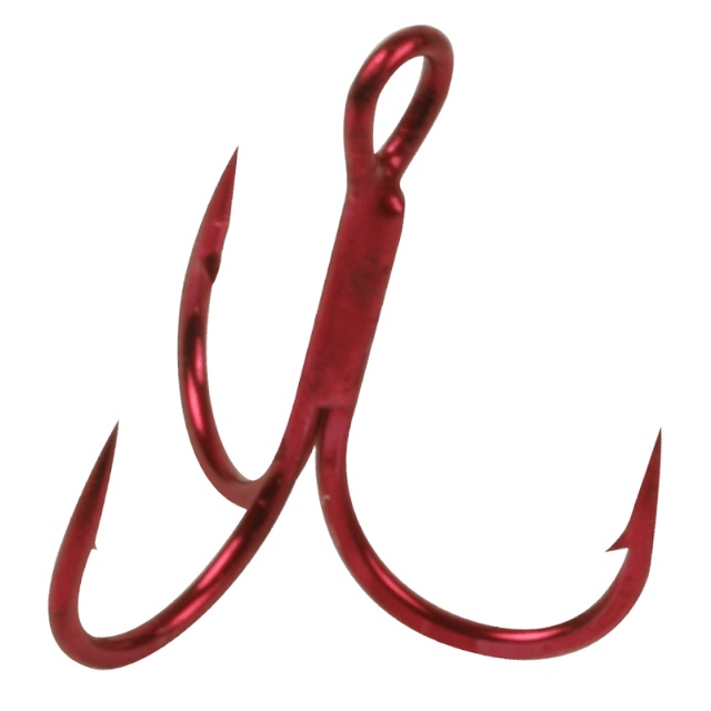Owner ST-36RD Treble Hook, Red, stl 8 - 8pcs