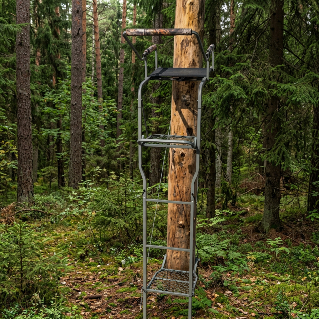 Hunting ladder 16'' with seat and platform