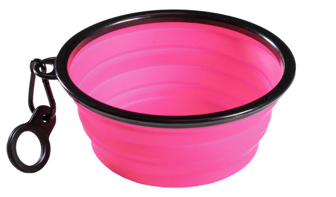 Vildmarken Hopfällbar hundskål XL Rosa (1 liter)