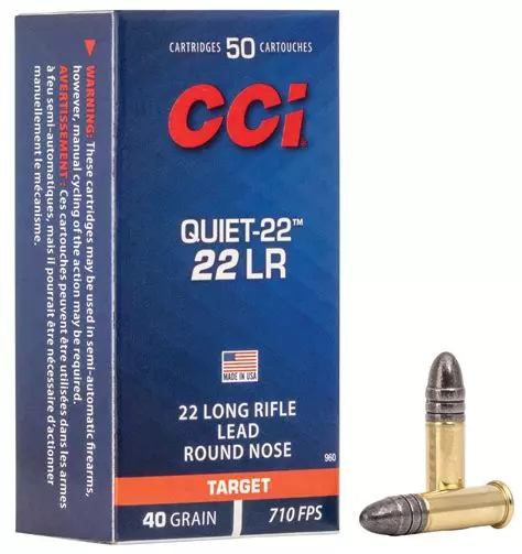 CCI Quiet-22 Target Ammo 22 LR LEAD RN 40gr 50/box