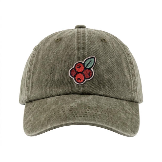 Preiselbeere - Vintage Washed Dad Cap - Grün