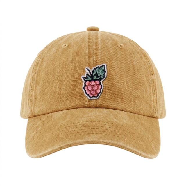 Wilde Himbeere - Vintage Washed Dad Cap - Gelb