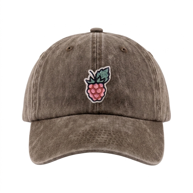Wilde Himbeere - Vintage Washed Dad Cap - Braun