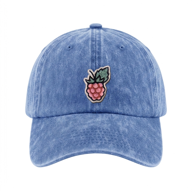 Wilde Himbeere - Vintage Washed Dad Cap - Klarblau