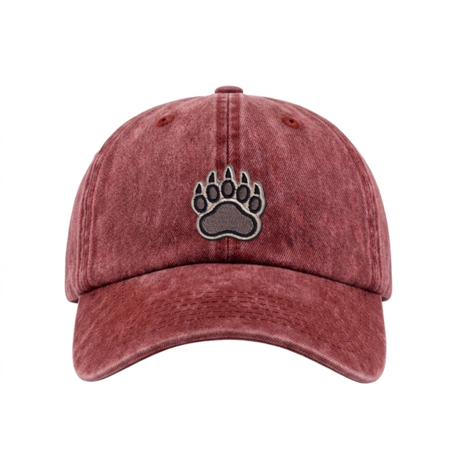 Bärentatze - Vintage Washed Dad Cap - Rot