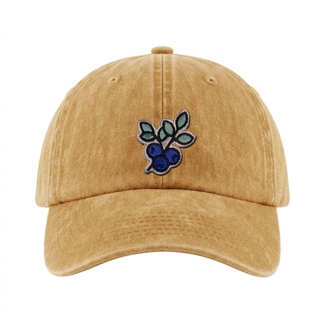 Blaubeere - Vintage Washed Dad Cap - Gelb