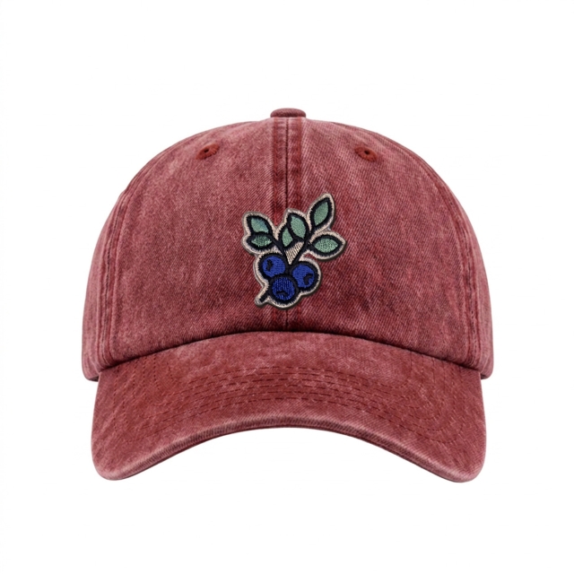 Blaubeere - Vintage Washed Dad Cap - Rot