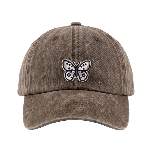 Apollo-perhonen - Vintage Washed Dad Cap - Ruskea