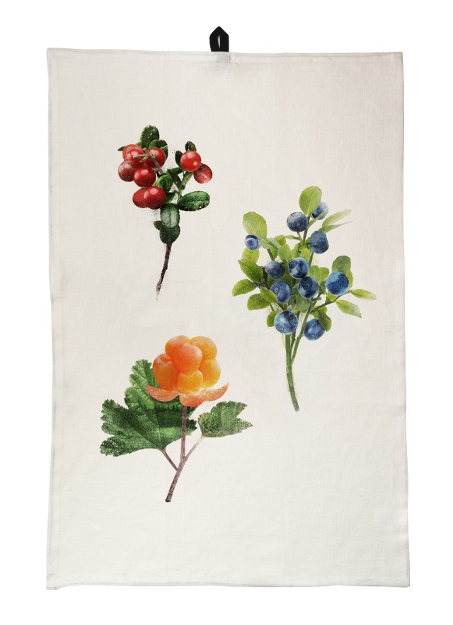 Vilda bär - Kökshandduk 45x65 cm