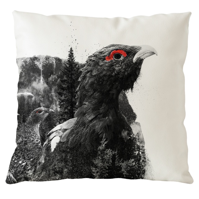 Tjäder porträtt - Kuddfodral 50x50 cm