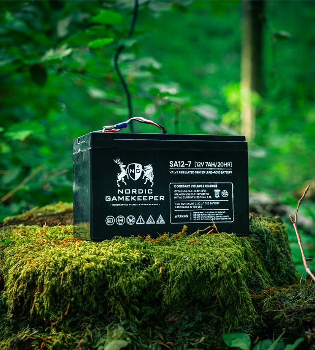 Nordic Gamekeeper 12V 7aH batteri till viltkamera