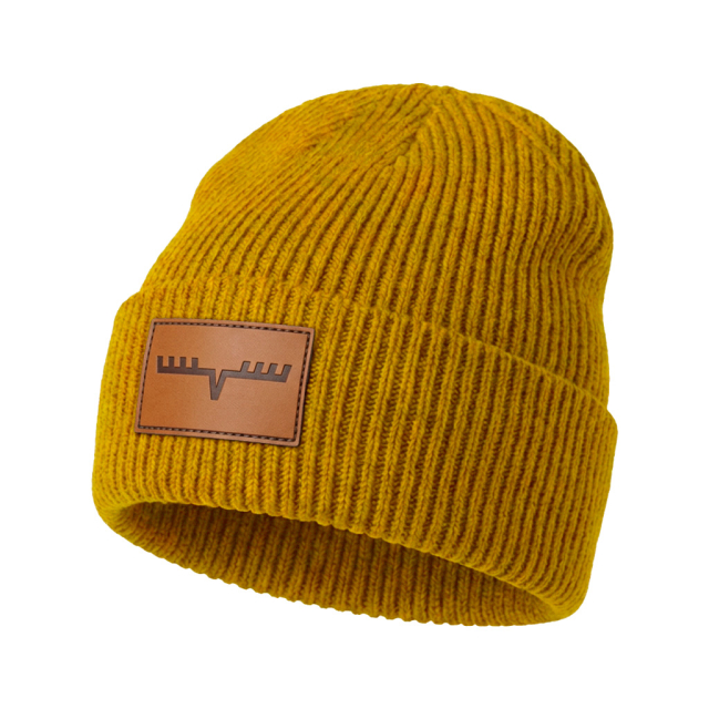 Stickad mössa - Eight Pointer Patch - Gul