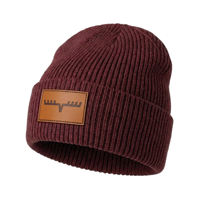 Stickad mössa - Eight Pointer Patch - Vinröd