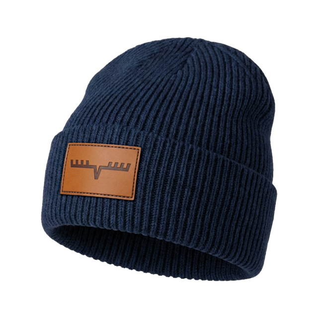 Stickad mössa - Eight Pointer Patch - Mörkblå