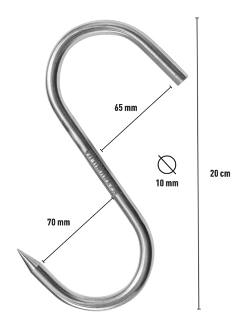 Schlachthaken 20 cm 9 mm