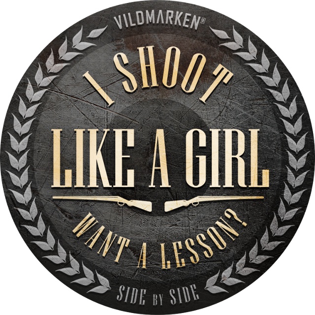 I shoot like a girl, want a lesson klistermärke VM®/Side by Side