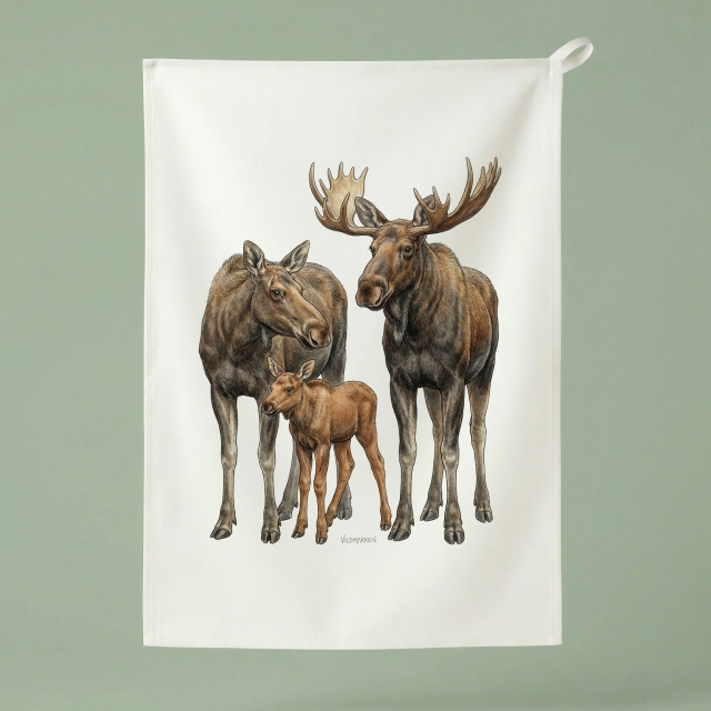 Älgfamiljen - Kökshandduk 50x70 cm