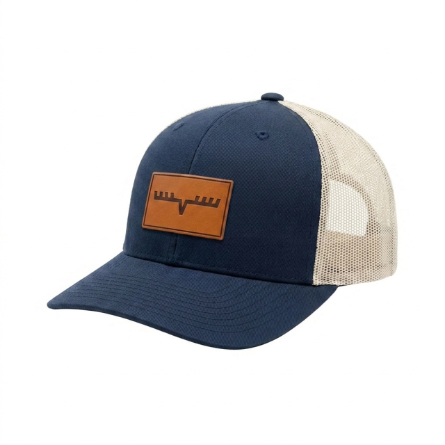 Eight Pointer Leather Patch Classic Snapback Blue 2-tone