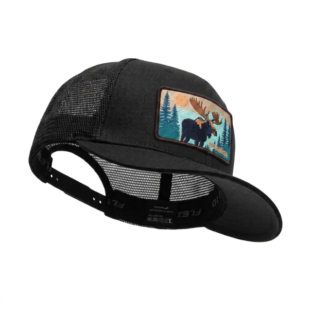 Retro Moose Patch Flexfit 110 Black