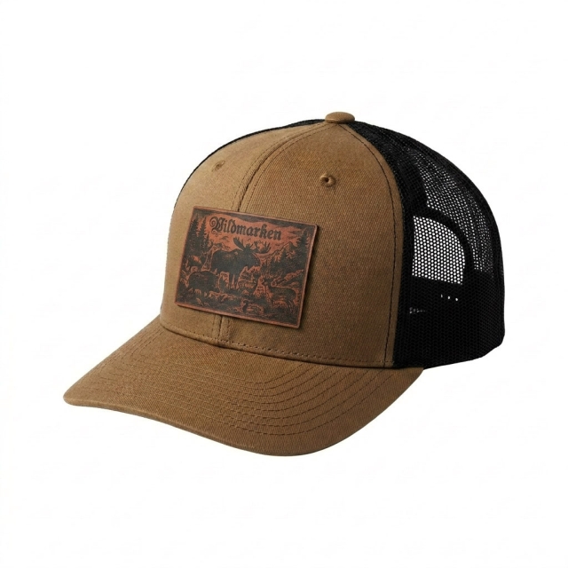 Vildmarken Leather Patch Classic Snapback Brown