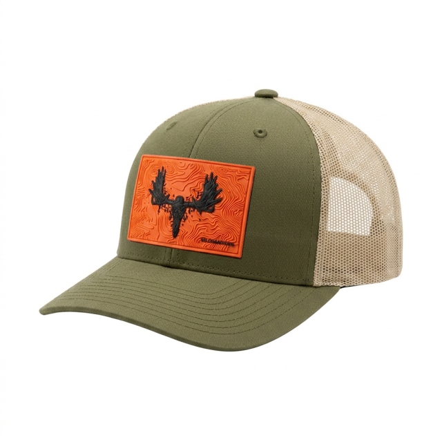 Black / Orange Moose Classic Snapback Green