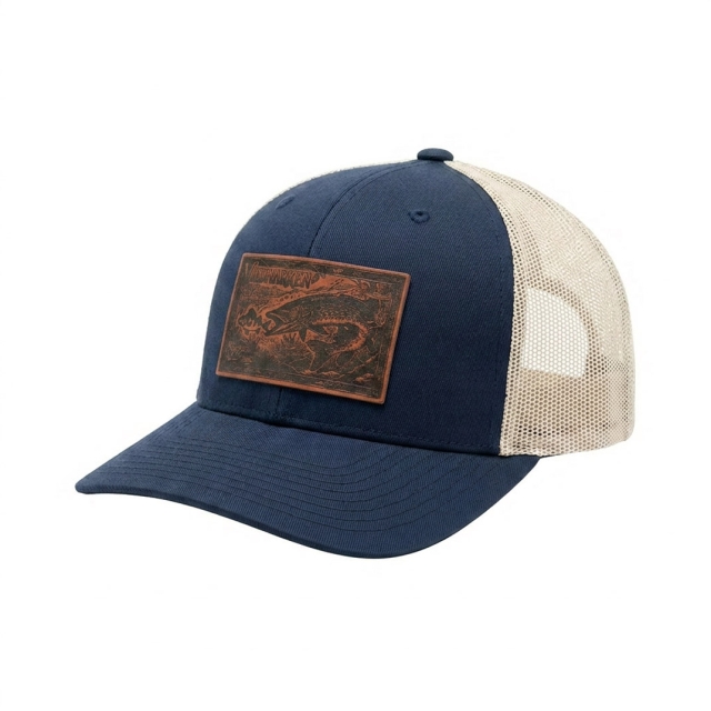 Pike chasing Perch PU Leather Classic Snapback Blue 2-tone