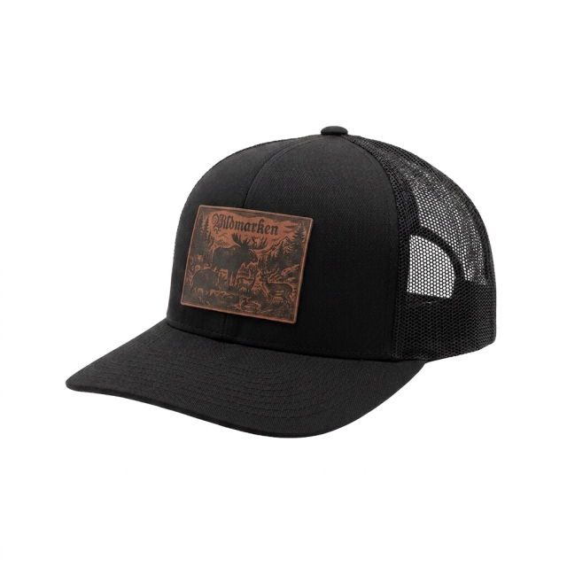 Vildmarken Vintage Leather Patch Flexfit 110 Black
