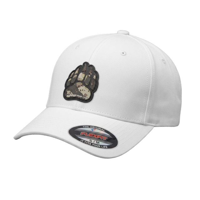 Camo Bear Paw Flexfit White