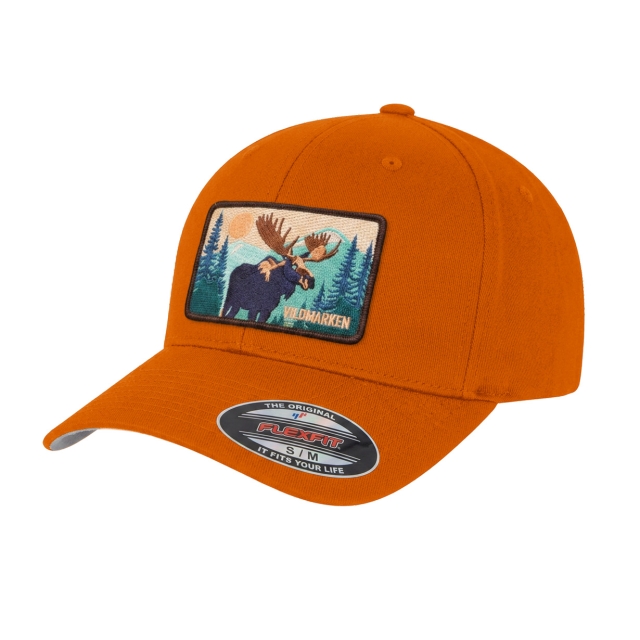 Retro Moose Patch Flexfit Orange