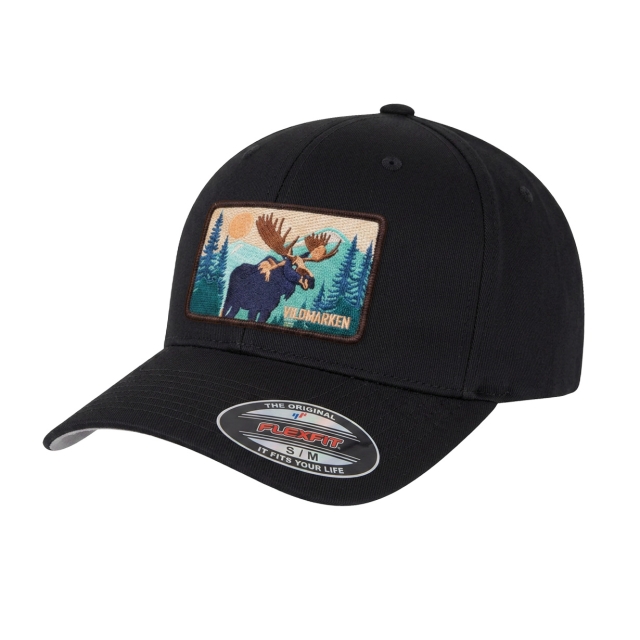 Retro Moose Patch Flexfit Black
