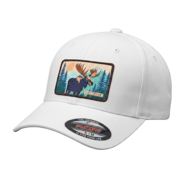 Retro Moose Patch Flexfit White