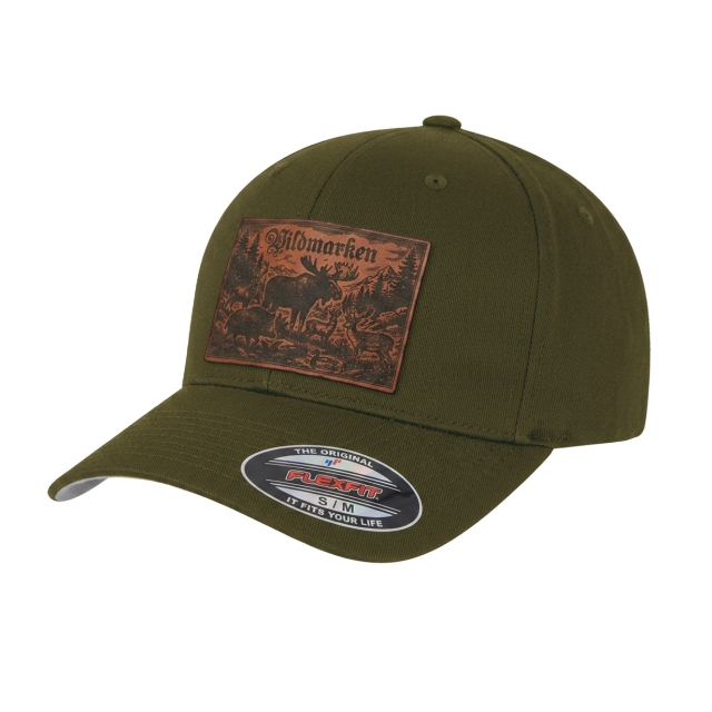 Vildmarken Vintage Leather Patch Flexfit Green