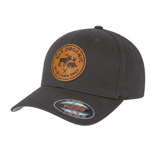 Eat Organic PU-leather patch Flexfit Dark Grey