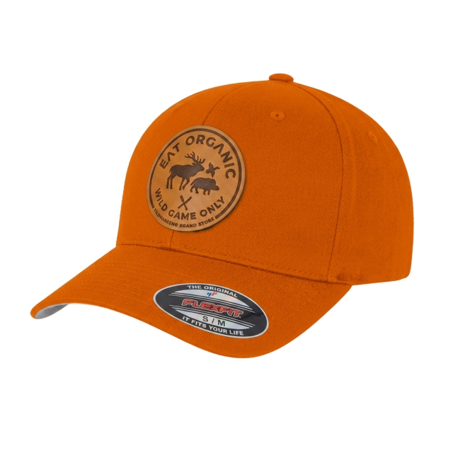 Eat Organic PU-leather patch Flexfit Orange