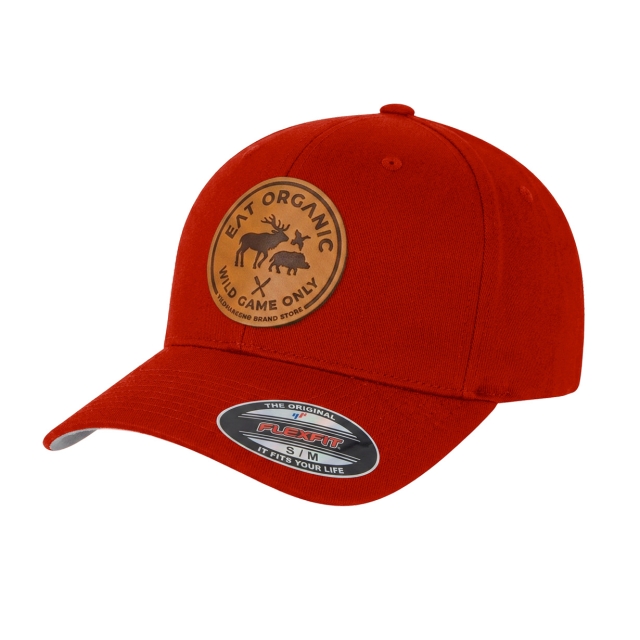 Eat Organic PU-leather patch Flexfit Red